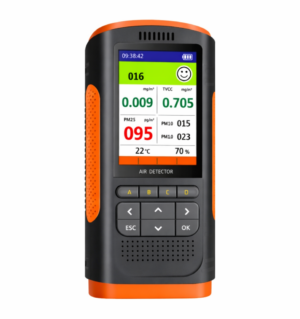 PORTABLE AIR QUALITY MONITOR AIR DECTOR 8-IN-1 HCHO TVOC PM2.5/1.0/10 TEMP
