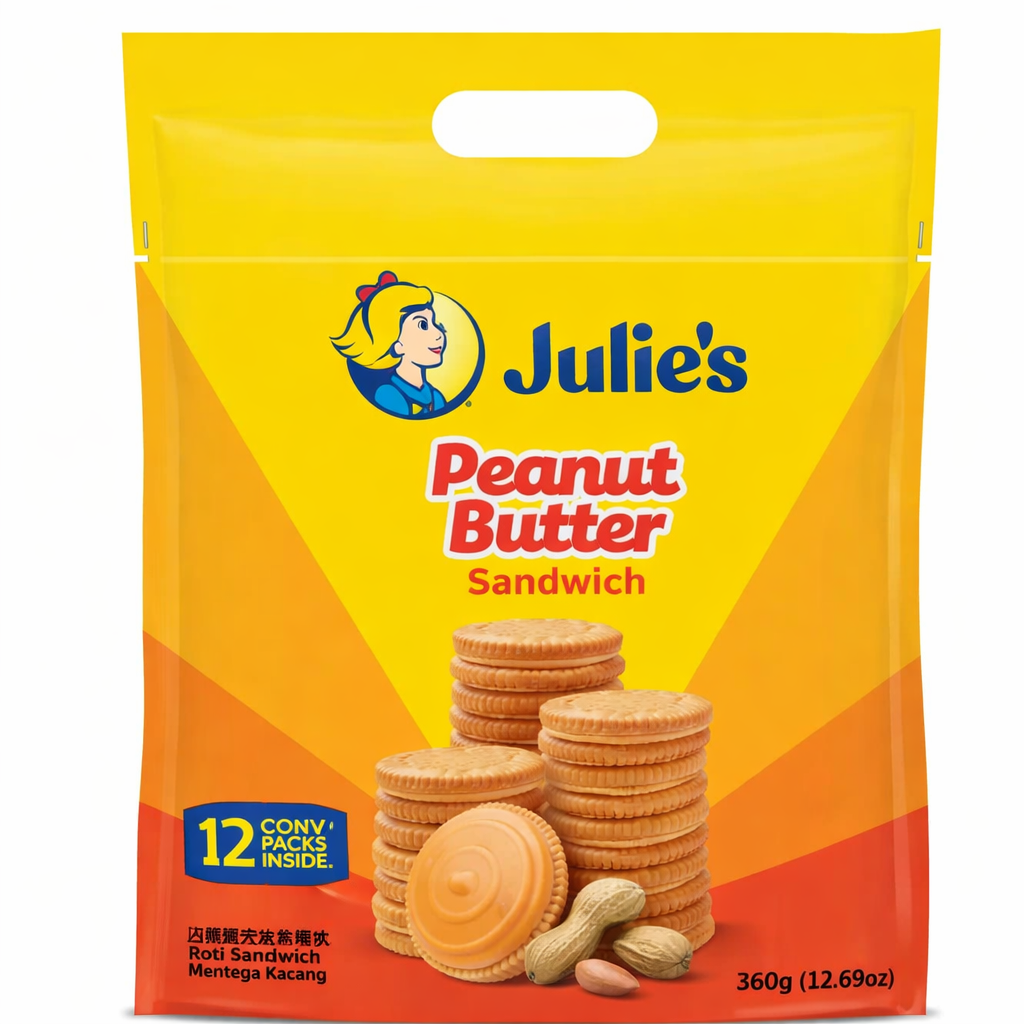 JULIE'S PEANUT BUTTER SANDWICH BISCUITS 360G