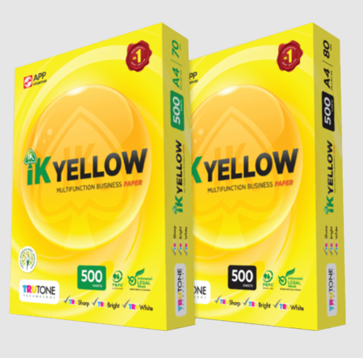 IK YELLOW A4 PAPER 80GSM 500'S ( 5 RIMS/BOX )