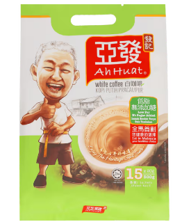 AH HUAT LOW FAT NO SUGAR WHITE COFFEE 15 X 20G