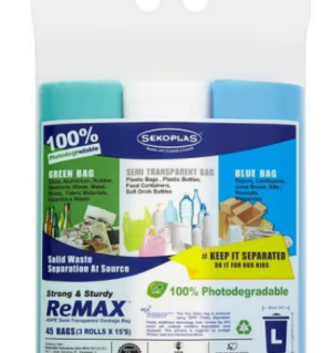 SEKOPLAS REMAX SEMI TRANSPARENT GARBAGE BAG 3ROLL L
