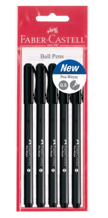 FABER CASTEL PRO-WRYTE BALL PEN BLACK 0.5
