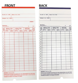 PUNCH CARD WHITE A/B WITH HOLE